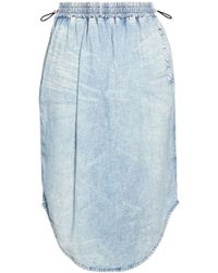 DIESEL - Light Wash Denim Midi Skirt - Lyst