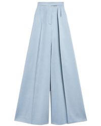 Max Mara - Pleated Cotton Trousers - Lyst