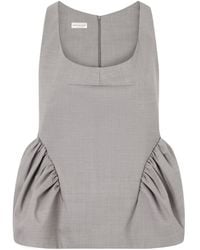 Dries Van Noten - Crepe Peplum Top - Lyst