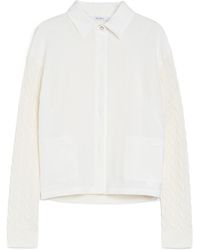 Max Mara - Linen Cardigan With A Cable Knit And Ribs - Lyst