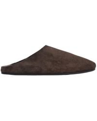 The Row - Hudson Suede Flat Slides - Lyst