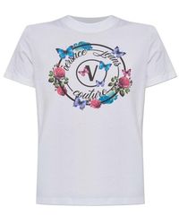 Versace Jeans Couture - Floral-Butterfly Print T-Shirt - Lyst