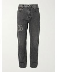 Gucci - Logo Detailed Slim Fit Denim Jeans - Lyst