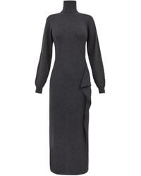 P.A.R.O.S.H. - P.A.R.O..H. Draped Detailed Midi Dress - Lyst