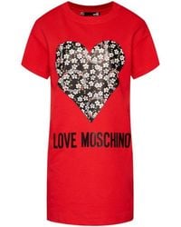 Moschino - Logo Love Printed T-Shirt Dress - Lyst