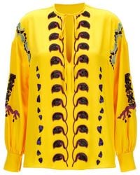 Valentino - Embellished Self-Tied Long-Sleeved Blouse - Lyst