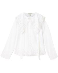 AllSaints - Marie Broiderie Regular Fit Shirt - Lyst