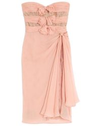 Valentino - Lace-Embellishment Midi Dress - Lyst