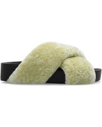 Jil Sander - Shearling Open-Toe Sandals - Lyst