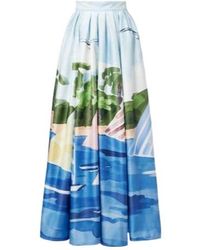 Leo - Printed Pleated Maxi Skirt - Lyst