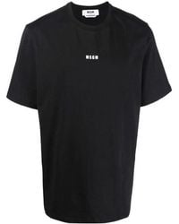 MSGM - Cotton T-Shirt With Front Printed Logo - Lyst