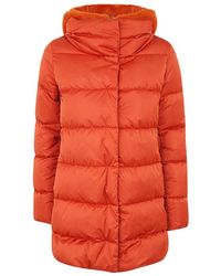 Herno - High Neck Long Sleeved Padded Coat - Lyst