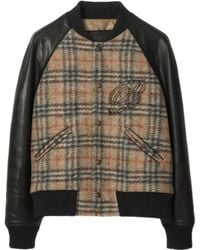 Burberry - Checked Press-Stud Bomber Jacket - Lyst