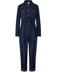 Liu Jo - Belted Denim Jumpsuit - Lyst