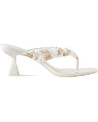 Cult Gaia - Abi Bead-Embellished Leather Thong Sandals - Lyst