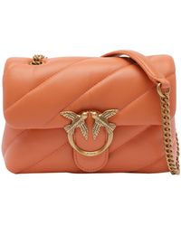 Pinko - Logo Plaque Quilted Shoulder Bag - Lyst
