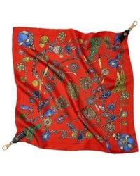 Versace - Broken Jewels-Print Silk Scarf Charm - Lyst