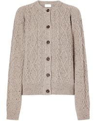 Magda Butrym - Cable-Knit Cashmere And Cotton-Blend Cardigan - Lyst