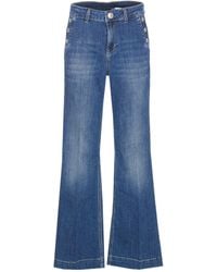 Liu Jo - Button Detail Flared Jeans - Lyst