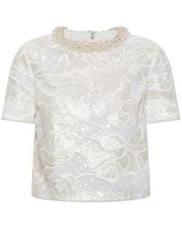Self-Portrait - Sequin Lace Top - Lyst