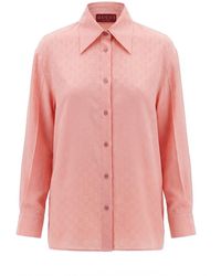 Gucci - Gg Silk Jacquard Shirt, Ready-To-Wear - Lyst