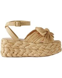 Loeffler Randall - Raffia Platform Sandals - Lyst