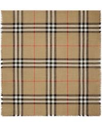Burberry - Reversible Checked Frayed-Edge Scarf - Lyst