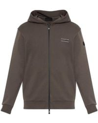 Moncler - Logo Embroidered Zip-Up Hoodie - Lyst