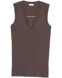 Brunello Cucinelli - V-Neck Sleeveless Top - Lyst