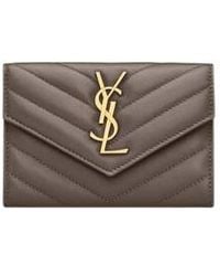 Saint Laurent - Cassandre Matelassé Small Envelope Wallet - Lyst