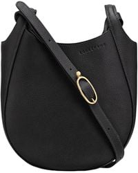 Longchamp - Curved Leather Shoulder Bag - Lyst
