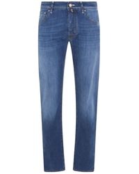 Jacob Cohen - Logo Detailed Slim Fit Jeans - Lyst