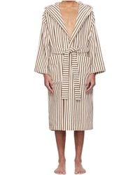 Tekla - Striped Pajamas With Lace-Up - Lyst