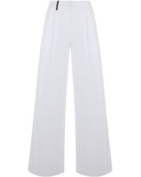 Peserico - High-Waist Wide-Leg Pants - Lyst