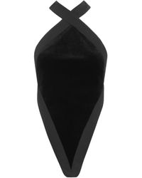 Saint Laurent - Sleeveless Velvet Bodysuit - Lyst