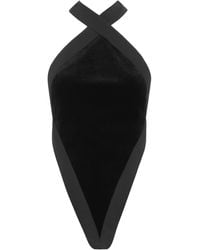 Saint Laurent - Sleeveless Velvet Bodysuit - Lyst