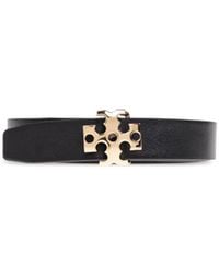 Tory Burch - Logo-Buckle Leather Belt - Lyst