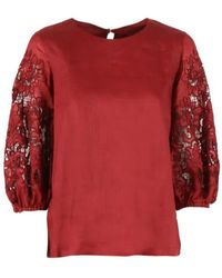 Max Mara - Mstordine Lace-Sleeve Top - Lyst