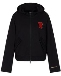 Emporio Armani - Logo Hooded Casual Coat - Lyst