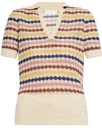 Zimmermann - Awaken Scallop Knit Polo Top - Lyst