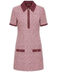 Gucci - Diamante Tweed Short-Sleeve Dress - Lyst