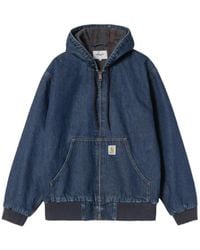 Carhartt - Logo Label Zipped Denim Jacket - Lyst