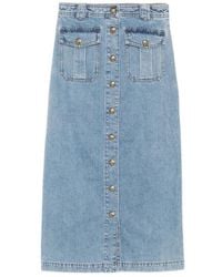 Zimmermann - Button-Front Flap-Pocket Skirt - Lyst