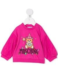 Moschino - Teddy Bear Logo-Print Long-Sleeve Top - Lyst