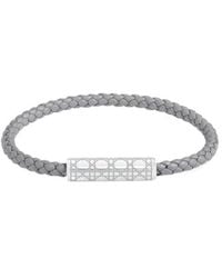 Dior - Cannage Braided Leather Bracelet - Lyst