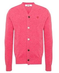 COMME DES GARÇONS PLAY - Solid Color Wool Cardigan - Lyst