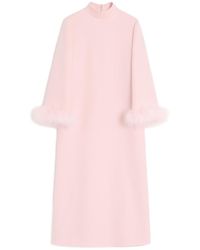 Valentino - Crepe Couture Dress With Feathers - Lyst