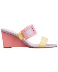 Roger Vivier - Belle Buckle Wedge Sandals - Lyst