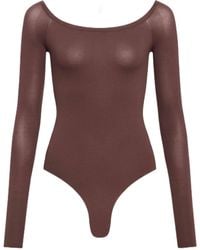 Alaïa - Alaïa Second-Skin Knit Off-Shoulder Bodysuit - Lyst