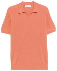 Brunello Cucinelli - V-Neck Ribbed T-Shirt - Lyst